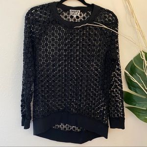 Pam & Gela Crochet Long Sleeve Top